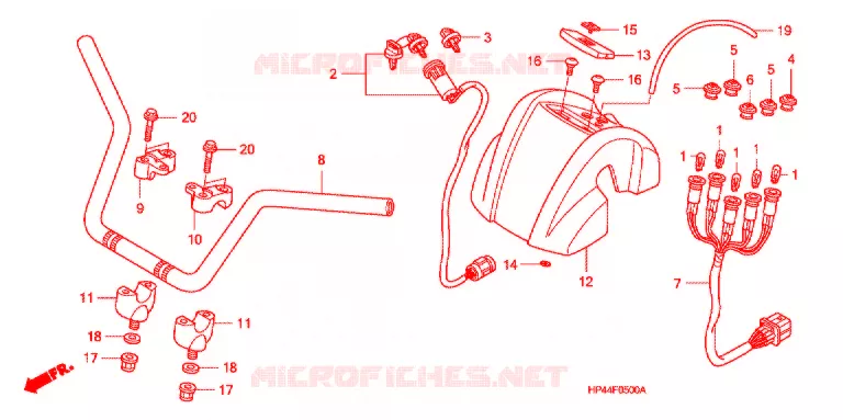 GUIDON (1) Honda ATV 420 FOURTRAX 2007  TRX420FM7