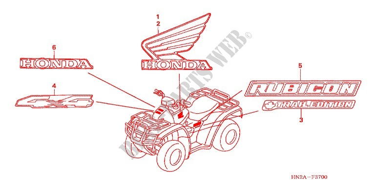 AUTOCOLLANTS pour Honda FOURTRAX 500 RUBICON GPS 2007
