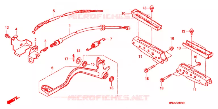PEDALE - REPOSE PIED Honda ATV 500 FOURTRAX 2007  TRX500FGA7