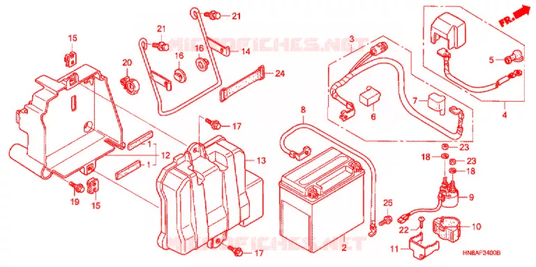 BATTERIE Honda ATV 680 FOURTRAX 2007  TRX680FGA7