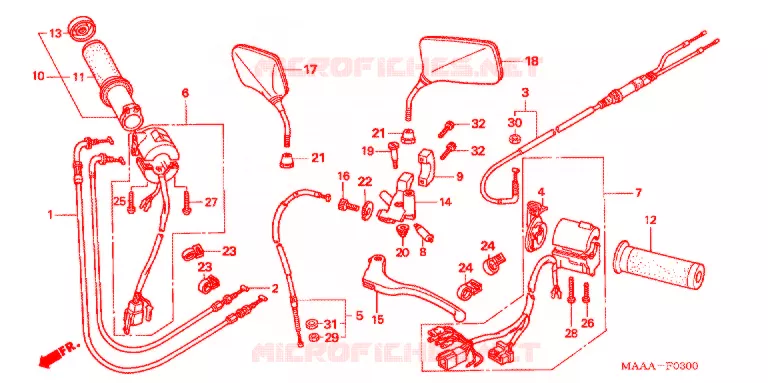 LEVIER DE GUIDON - CABLE - COMMODO Honda MOTO 1100 SHADOW 2007  VT1100C7