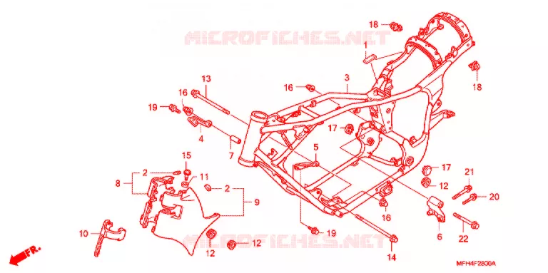 CADRE Honda MOTO 600 SHADOW 2007  VT600C7