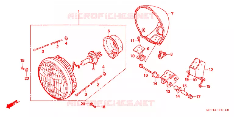 PHARE Honda MOTO 600 SHADOW 2007  VT600CD7
