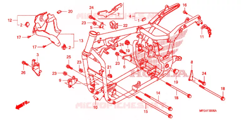 CADRE Honda MOTO 750 SHADOW 2007  VT750C2F7