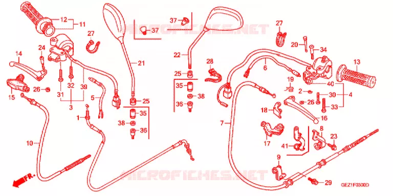 LEVIER DE GUIDON - CABLE - COMMODO Honda SCOOTER 50 ZOOMER 2009  NPS509