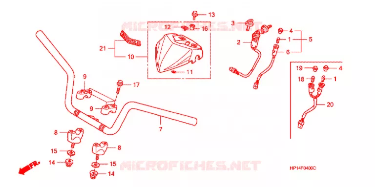 GUIDON Honda ATV 450 FOURTRAX 2008  TRX450ER8