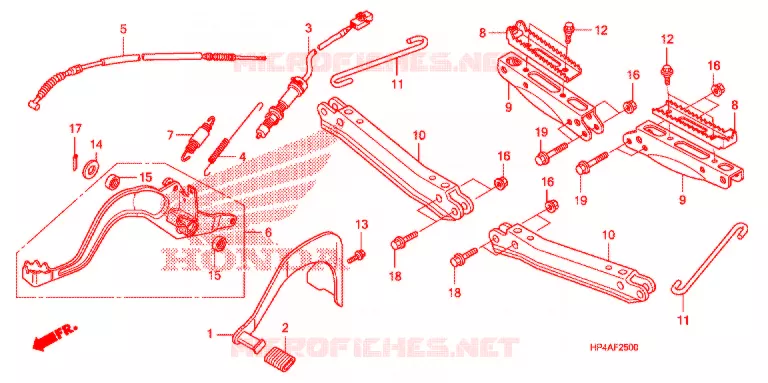 PEDALE - REPOSE PIED Honda ATV 420 FOURTRAX 2009  TRX420FM9