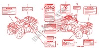 ETIQUETTE DE PRECAUTIONS pour Honda FOURTRAX 500 FOREMAN 4X4 Power Steering, CAMO 2009
