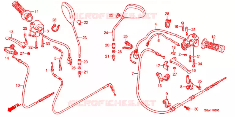 LEVIER DE GUIDON - CABLE - COMMODO Honda SCOOTER 50 ZOOMER 2015  NPS50B