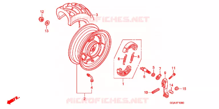ROUE ARRIERE Honda SCOOTER 50 ZOOMER 2012  NPS50B