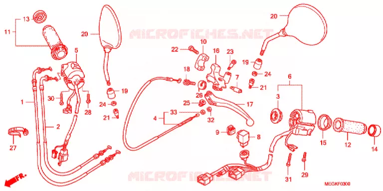 COMMODOS - POIGNEES Honda MOTO 750 SHADOW 2010  VT750CAA