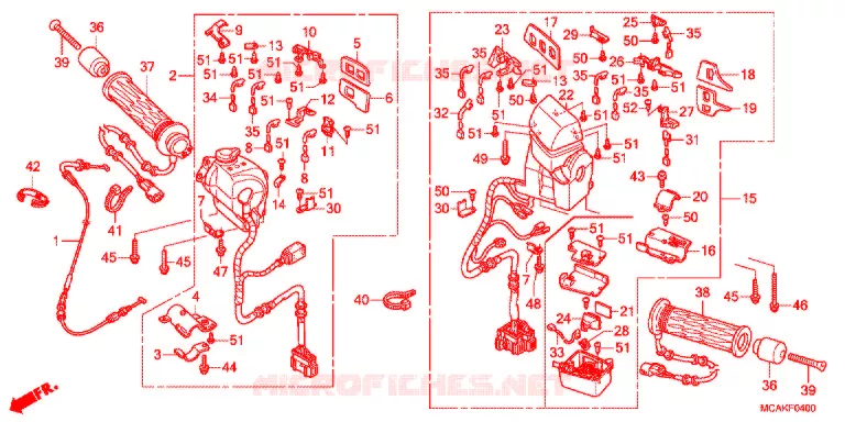 COMMODOS - POIGNEES Honda MOTO 1800 GOLD-WING 2012  GL1800C