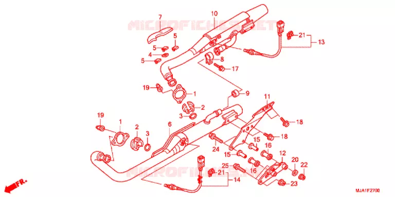 SILENCIEUX D'ECHAPPEMENT (VT750CA/CS/C2B) Honda MOTO 750 SHADOW 2013  VT750CAC