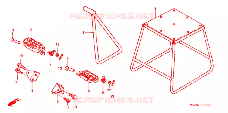 BEQUILLE - REPOSE PIEDS Honda MOTO 450 CRF 2004  CRF450R4