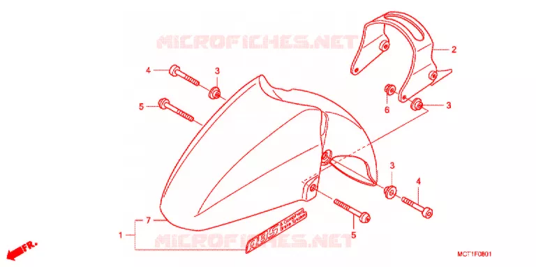 GARDE BOUE AVANT (FJS400A3/4 FJS600A3/4) Honda SCOOTER 400 SILVERWING 2003  FJS400A3