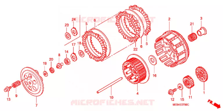EMBRAYAGE Honda MOTO 450 CRF 2002  CRF450R2