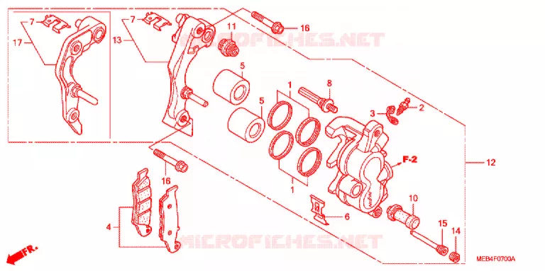 ETRIER DE FREIN AVANT Honda MOTO 450 CRF 2003  CRF450R3