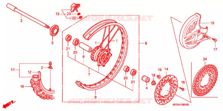 ROUE AVANT Honda MOTO 450 CRF 2003  CRF450R3