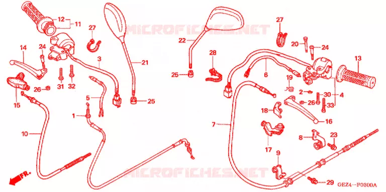 LEVIER DE GUIDON - CABLE - COMMODO Honda SCOOTER 50 RUCKUS 2005  NPS505_A