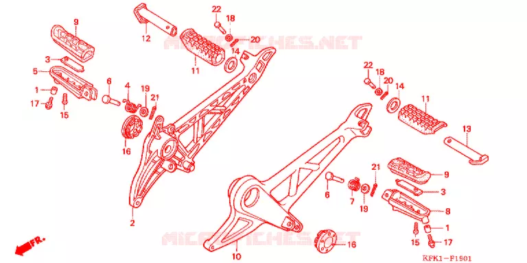 REPOSE PIED (VTR250Y,3,5,7) Honda MOTO 250 VTR 2004  VTR2503