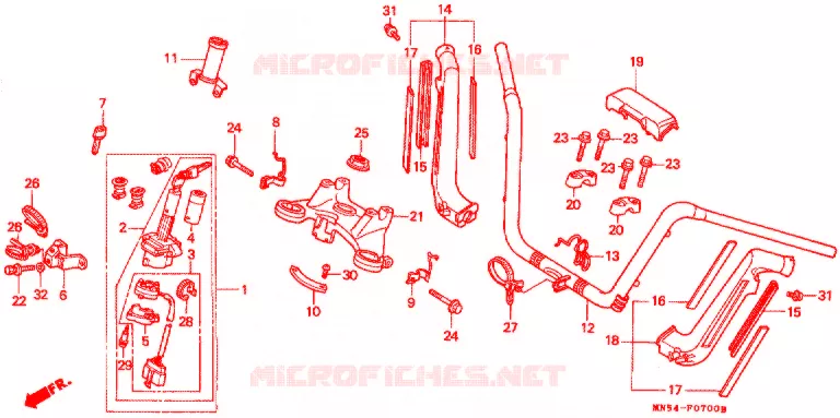 GUIDON Honda MOTO 1500 GOLD-WING 1991  GL1500SEM