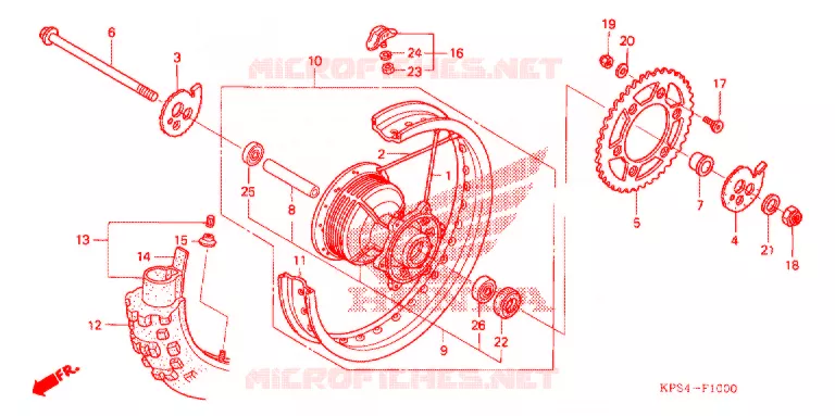 ROUE ARRIERE Honda MOTO 230 CRF 2006  CRF230F6