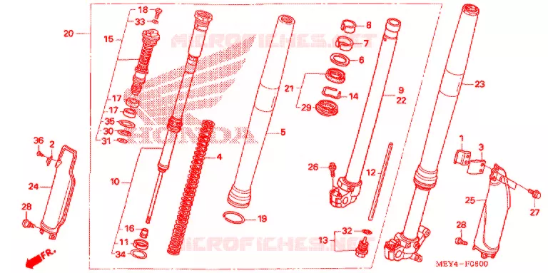 FOURCHE Honda MOTO 450 CRF 2006  CRF450X6