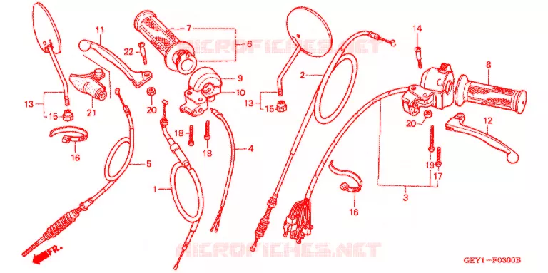 LEVIER DE GUIDON - CABLE - COMMODO Honda MOTO 100 APE 2004  XZ1004