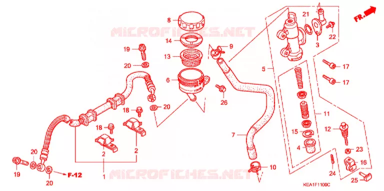MAITRE-CYLINDRE DE FREIN ARRIERE Honda MOTO 250 HORNET 2000  CB250FY