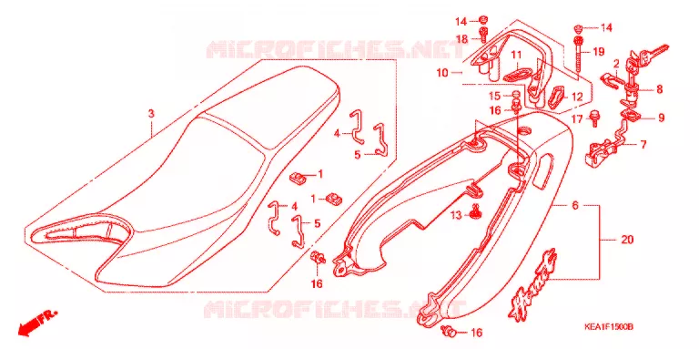 SELLE - CARENAGE ARRIERE Honda MOTO 250 HORNET 2000  CB250FY