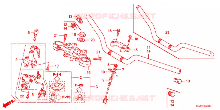 GUIDON - TE DE FOURCHE Honda MOTO 250 HORNET 2004  CB250F3