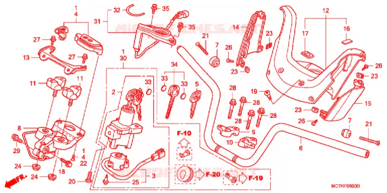 GUIDON - CARENAGE (FJS400A/D/FJS600A/D5-8) Honda SCOOTER 400 SILVERWING 2006  FJS400A5