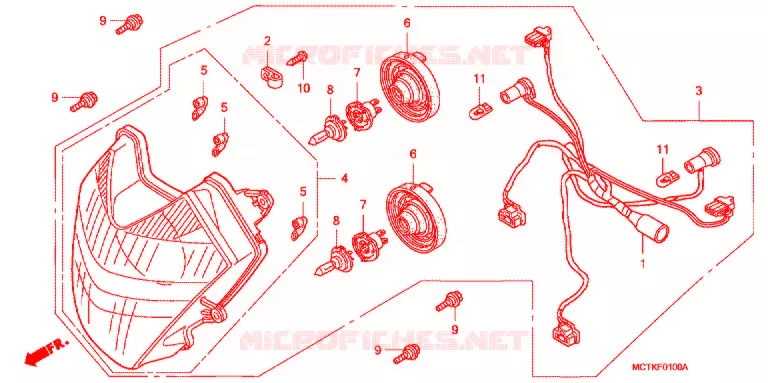 PHARE (FJS400A/D/FJS600A/D5-8) Honda SCOOTER 400 SILVERWING 2005  FJS400A5