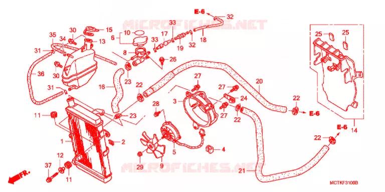 RADIATEUR (FJS400A/D/FJS600A/D5-8) Honda SCOOTER 400 SILVERWING 2006  FJS400A5