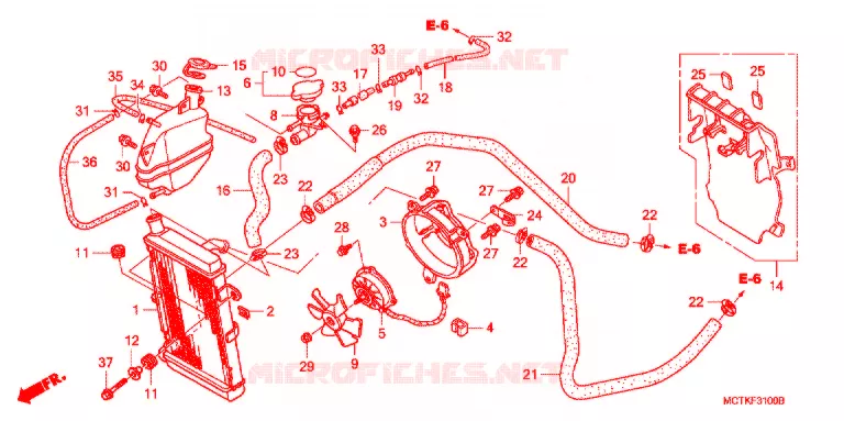 RADIATEUR (FJS400A/D/FJS600A/D5-8) Honda SCOOTER 400 SILVERWING 2005  FJS400D5