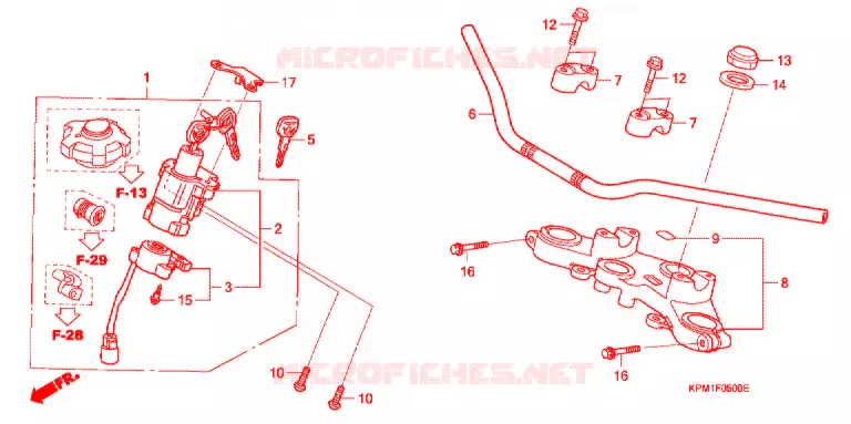 GUIDON - TE DE FOURCHE Honda MOTO 223 FTR 2005  FTR2235