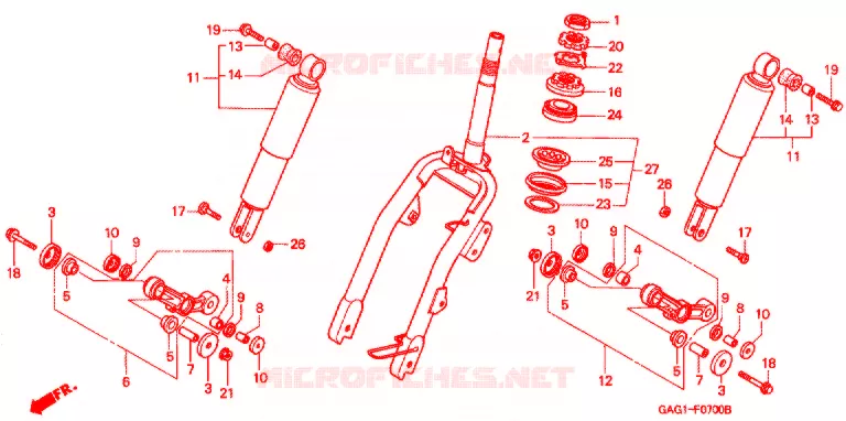 FOURCHE Honda SCOOTER 50 GYRO 1993  TC50P