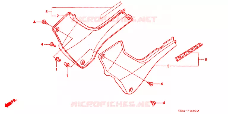 COUVERCLES LATERAUX Honda MOTO 250 HORNET 2001  CB250F1