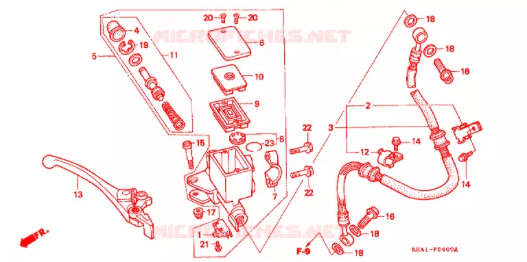 MAITRE CYLINDRE DE FREIN AVANT Honda MOTO 250 HORNET 2002  CB250F1