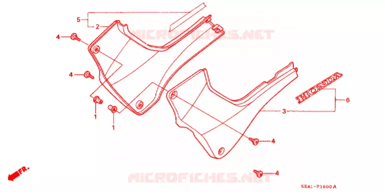 COUVERCLES LATERAUX Honda MOTO 250 HORNET 1996  CB250FT