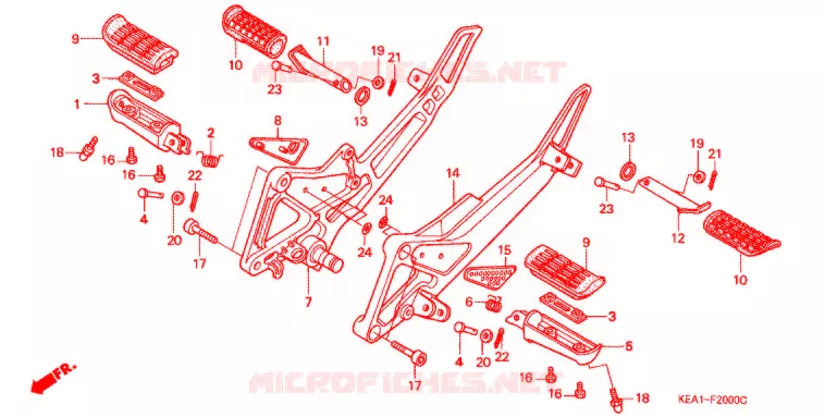 REPOSE PIED Honda MOTO 250 HORNET 1996  CB250FT