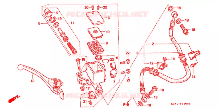 MAITRE CYLINDRE DE FREIN AVANT Honda MOTO 250 HORNET 1997  CB250FV
