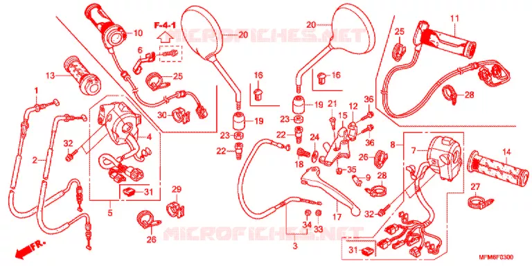 LEVIER DE GUIDON - CABLE - COMMODO Honda MOTO 400 CB 2015  CB400AF
