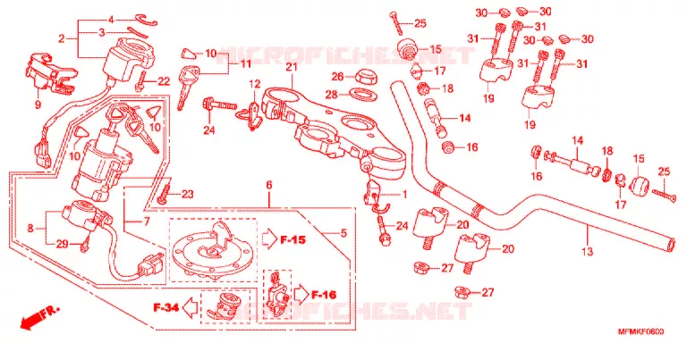 GUIDON - TE DE FOURCHE Honda MOTO 400 CB 2012  CB400SC