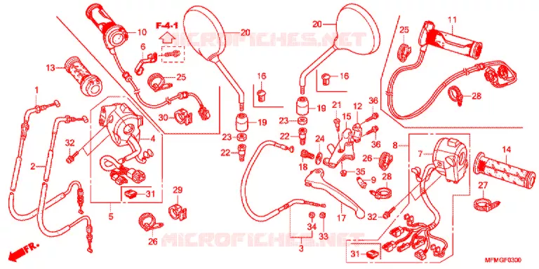 LEVIER DE GUIDON - CABLE - COMMODO Honda MOTO 400 CB 2017  CB400SG