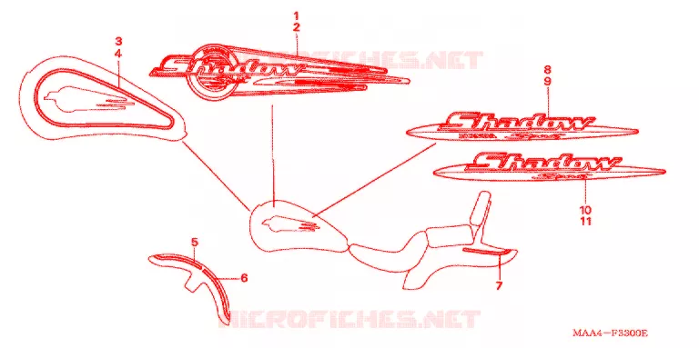 EMBLEME Honda MOTO 1100 SHADOW 2003  VT1100C3