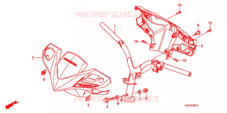 GUIDON - CARENAGE (2) Honda MOTO 110 VARIO 2010  ACB110CBB