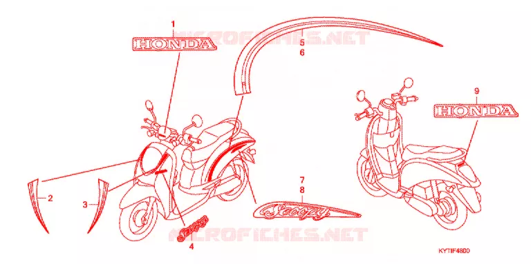 AUTOCOLLANTS Honda SCOOTER 110 SCOOPY 2010  ACD110CSB