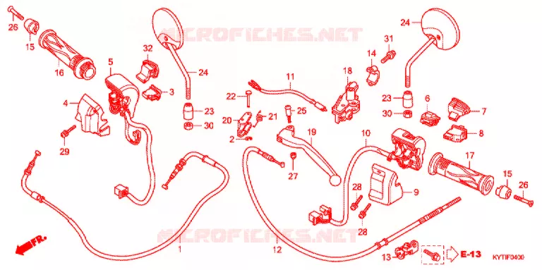 LEVIER DE GUIDON - CABLE - COMMODO Honda SCOOTER 110 SCOOPY 2010  ACD110CSB