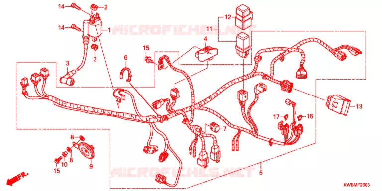 FAISCEAU DES FILS (AFP110CSFG/AFP110CRFG) Honda MOTO 110 WAVE 2016  AFP110CRFG